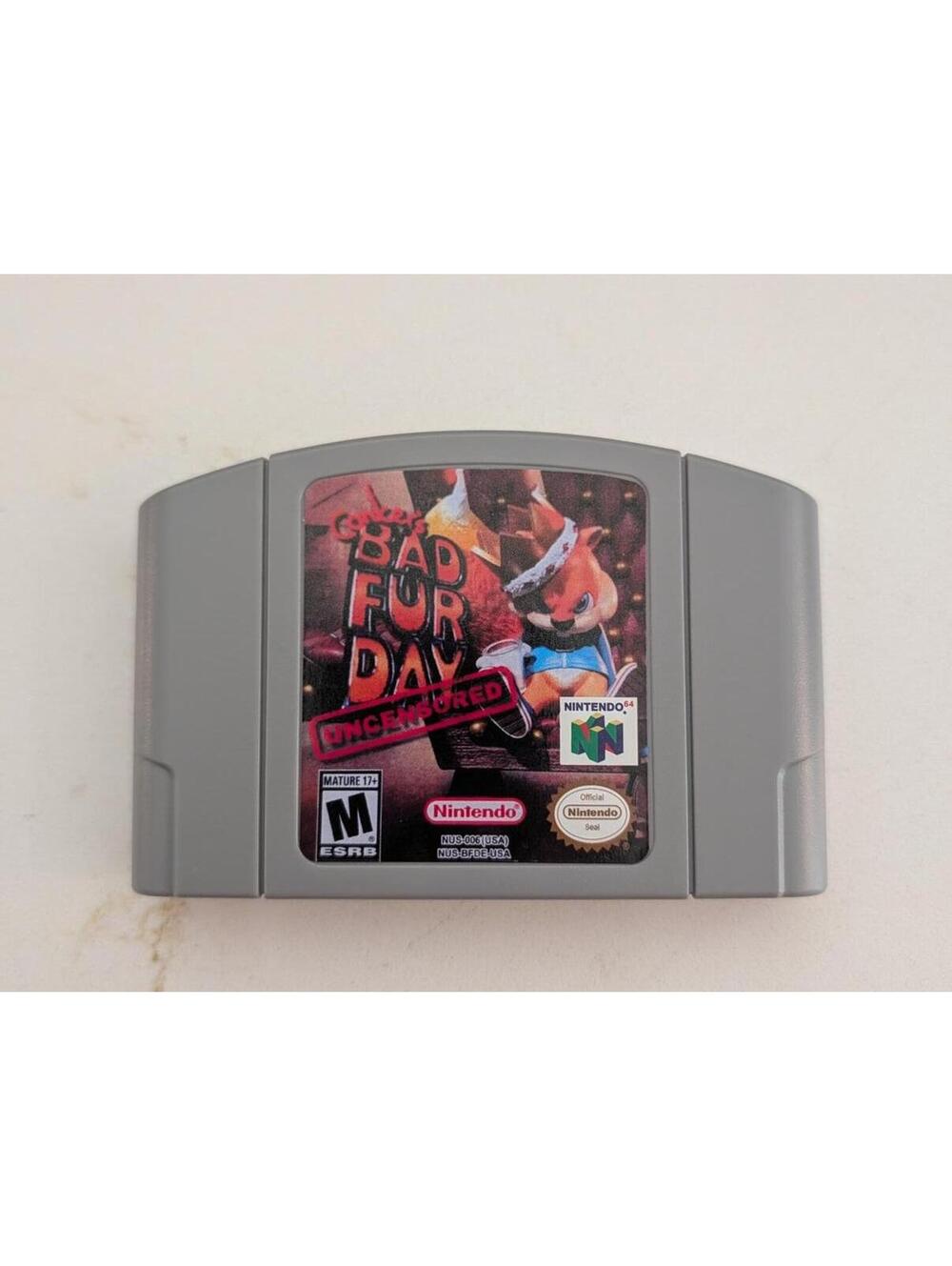 Bad Fur Day Uncensored Video Game Cartridge for Nintendo 64